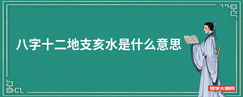 八字十二地支亥水是什么意思