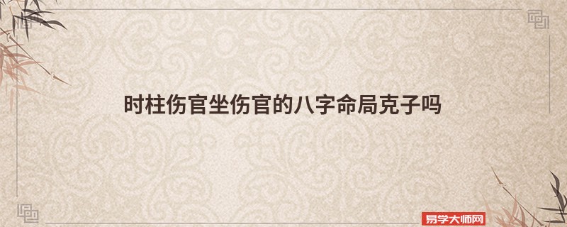 时柱伤官坐伤官的八字命局克子吗