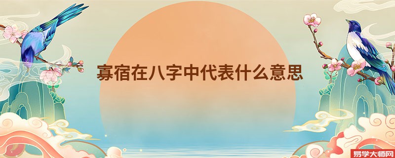 寡宿在八字中代表什么意思