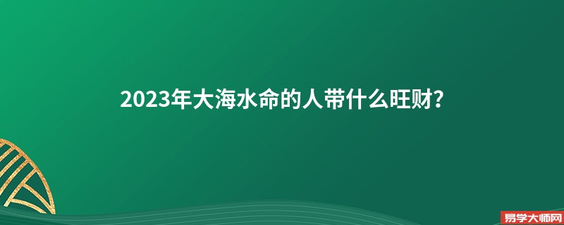 2023年大海水命的人带什么旺财？