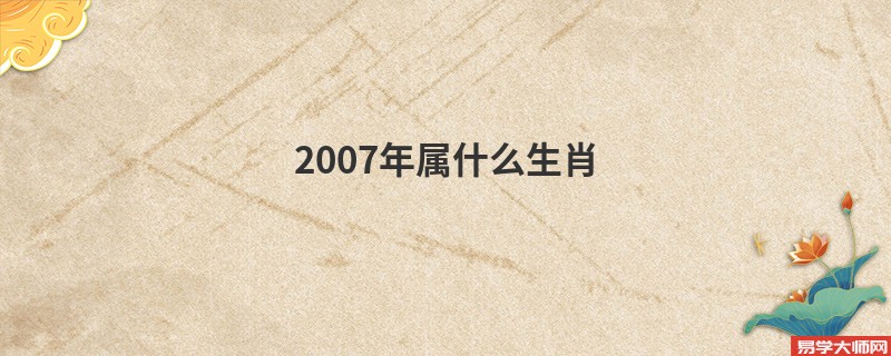 2007年属什么生肖