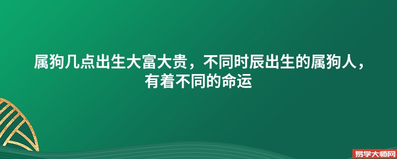 专题图片:属狗几点出生大富大贵，不同时辰出生的属狗人，有着不同的命运