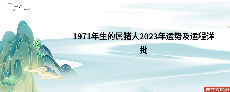 [批运势]1971年生的属猪人2023年运势及运程详批