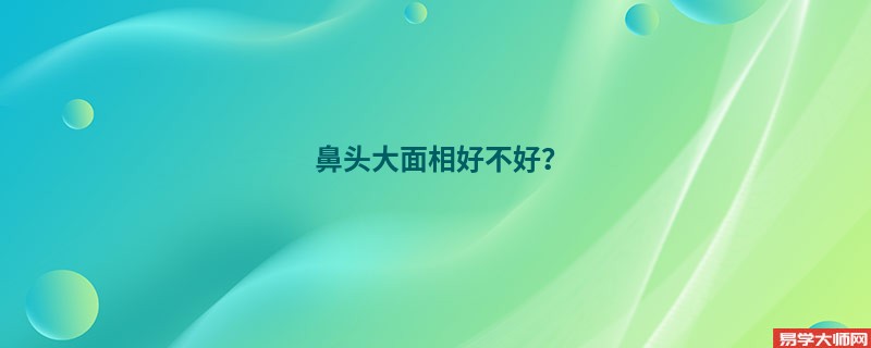 <b>鼻头大面相好不好？</b>